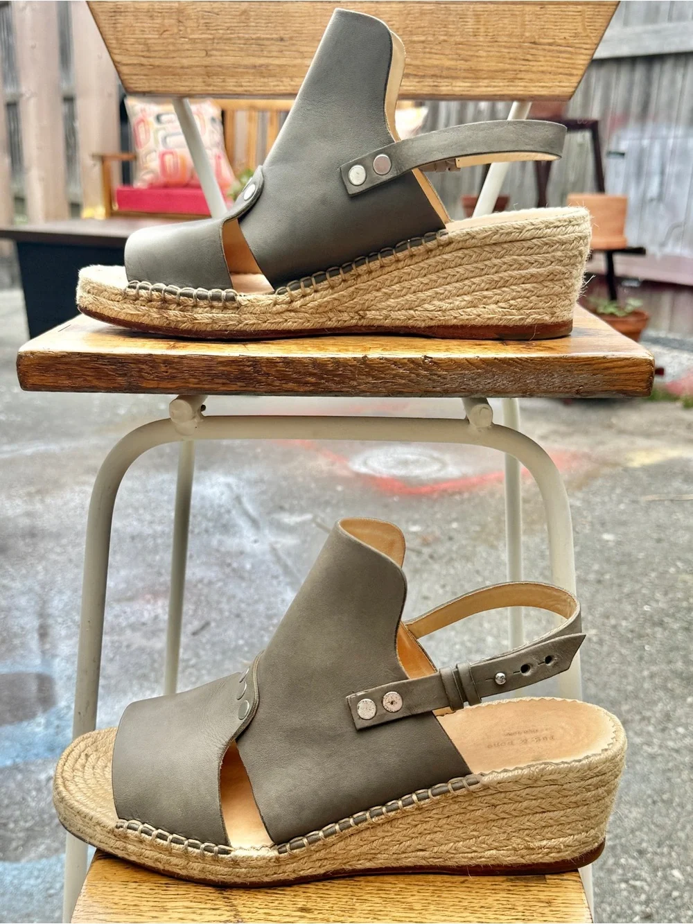 rag & bone Sayre Leather Espadrille Wedge Sandal (size IT 41/ US 11)